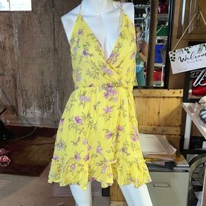 Endless blu yellow halter dress